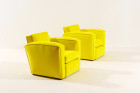 jean royere club art deco armchair yellow velvet france 1930