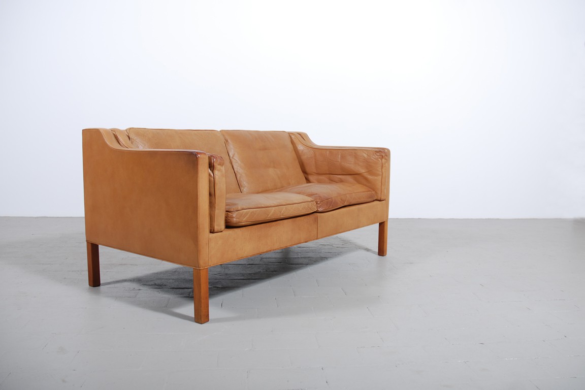 Borge Mogensen leather sofa Fredericia Furniture teak 1962