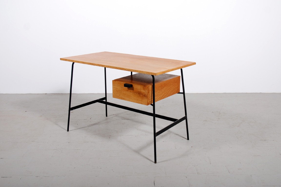 Bureau Pierre Paulin CM 178 ST 280 Thonet chêne metal 1953
