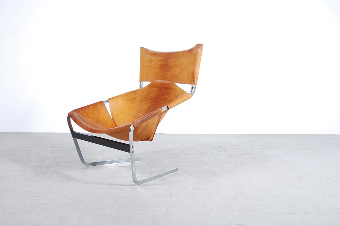 Pierre Paulin F444 ARTIFORT 1963 cuir cognac fauve vintage