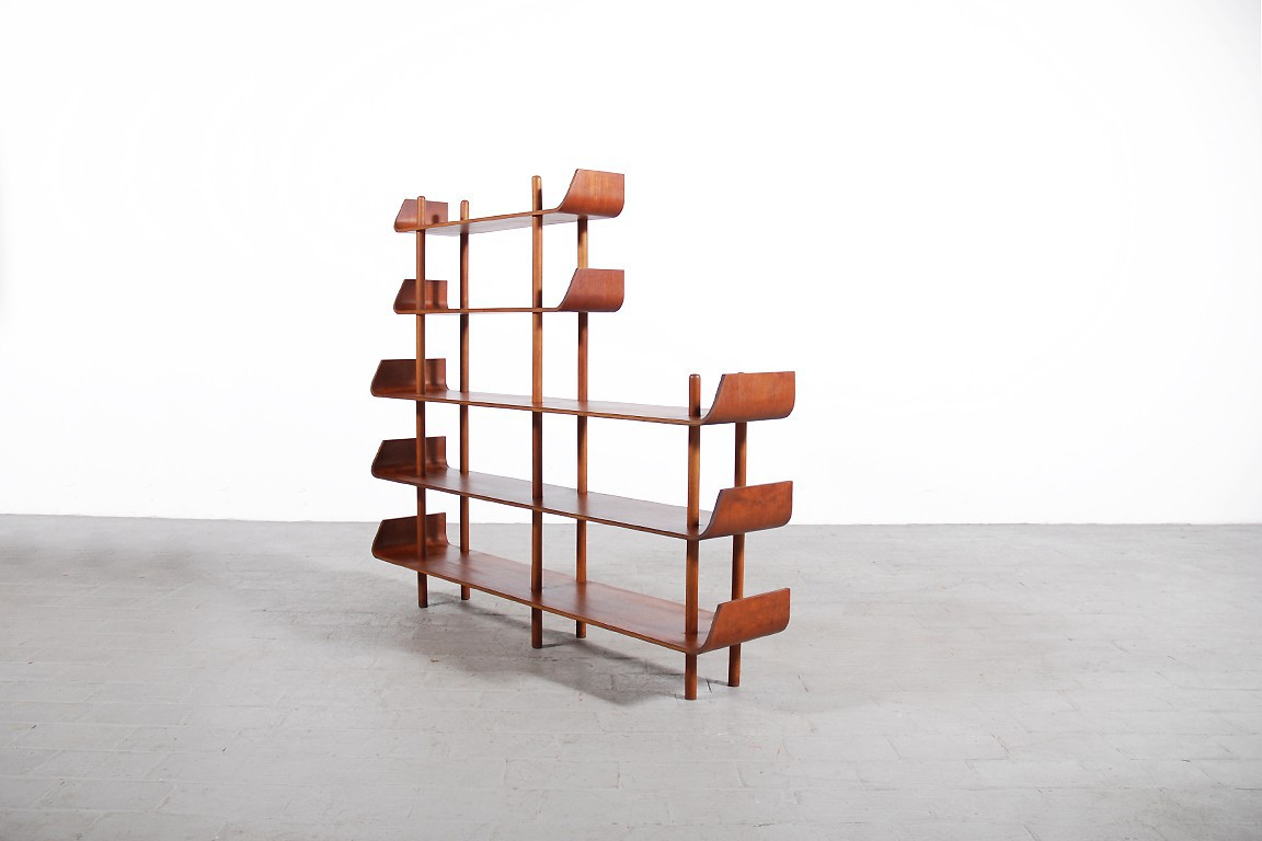 Willem Lutjens Gouda Den Boer 1953 bookcase teak shelves