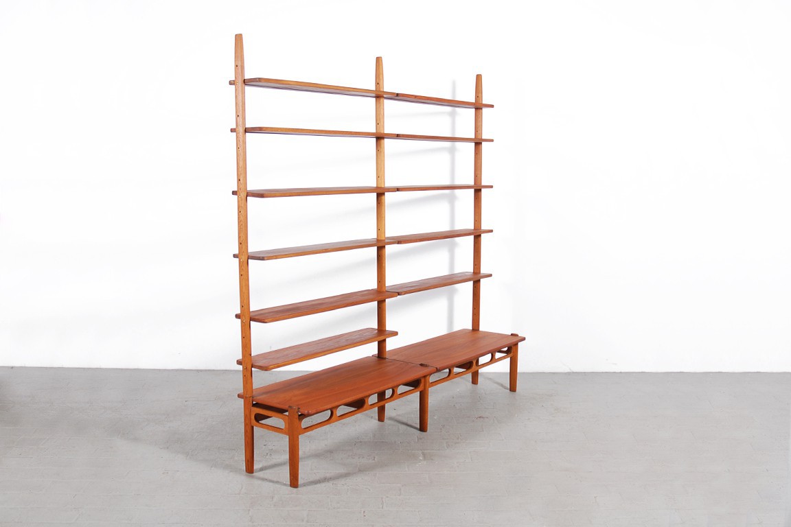 William Watting ÉTAGÈRE BIBLIOTHÈQUE SCANDINAVE EN TECK 1950