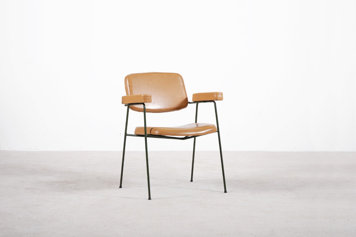 pierre paulin armchair cm197 thonet leather french 1958