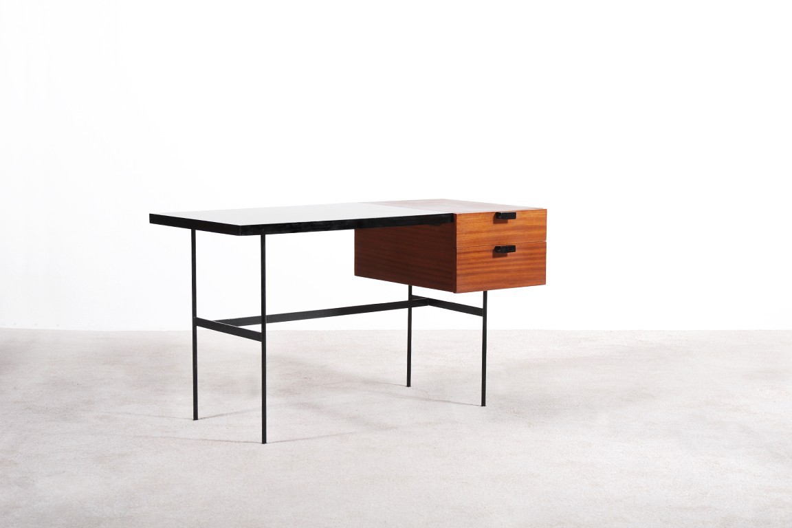 pierre paulin bureau cm141 thonet france acajou vintage 1958