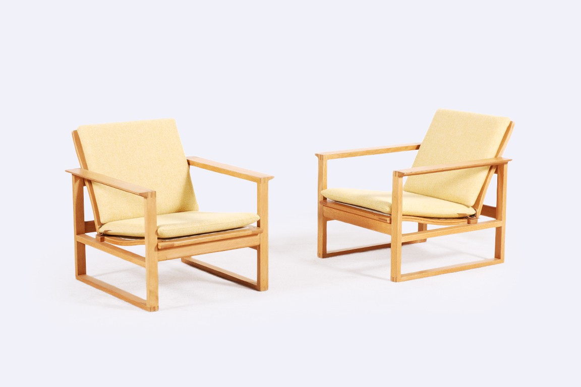 borge mogensen 2256 armchairs oak frederica stolefabrik 1950