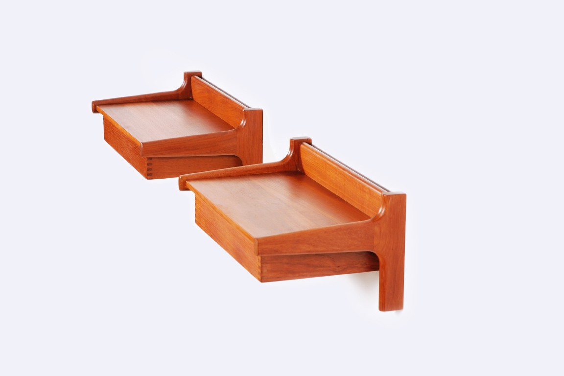 borge mogensen soborg mobelfabrik teak table shelves wall