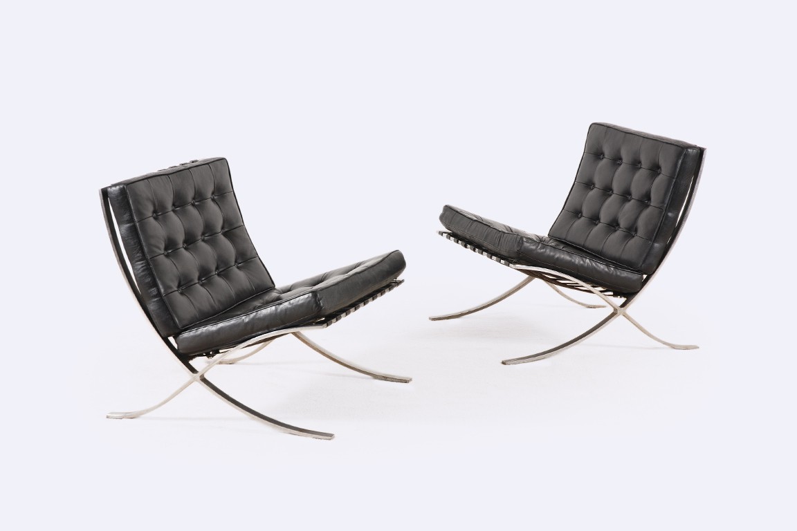 barcelona chair knoll mies rohe black design 1950 1960