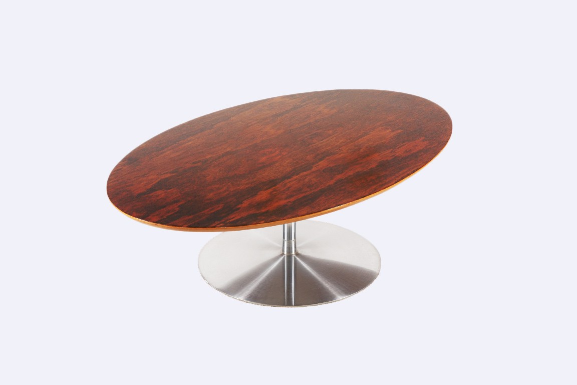 pierre paulin artifort table basse palissandre ovale 1960