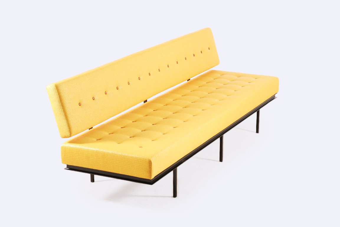 florence knoll international canapé 578 jaune banquette 1954