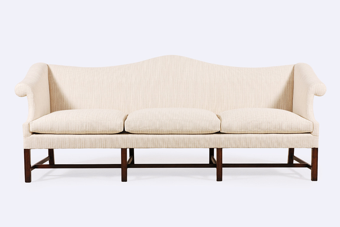 large sofa chippendale camelback mahogany english 1940 1950