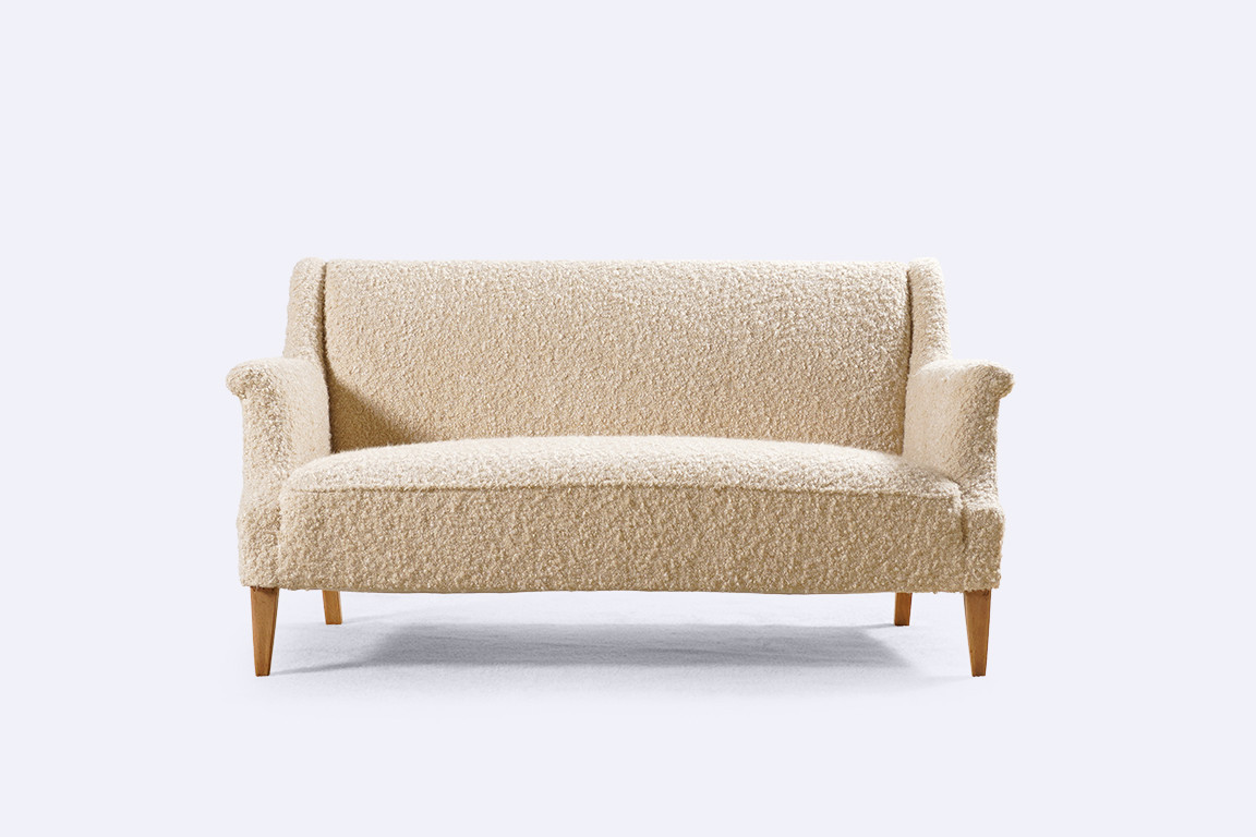 sofa two seat danish vintage scandinavian wool 1940 design