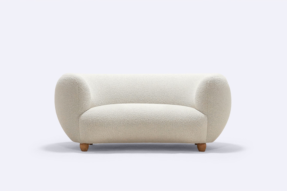 sofa curved banana danish scandinavian misia design 1940