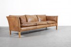 arne norell leather brown scandinavian 1960 vintage retro