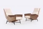 claude delor fauteuil france velours laine 1950 acier design