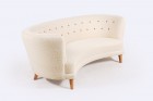 sofa curved danish scandinavian vintage 1950 1960 wool oak