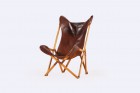 tripolina fenby folding chair usa leather cognac vintage