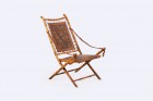 folding campaign chair france leather bamboo 19th 1800 1900