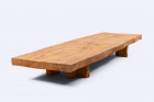 table basse xxl grande énorme orme bois massif 1950 1960