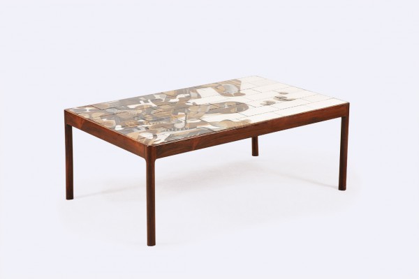 jeppe hagedorn olsen ceramic rosewood coffee table 1960