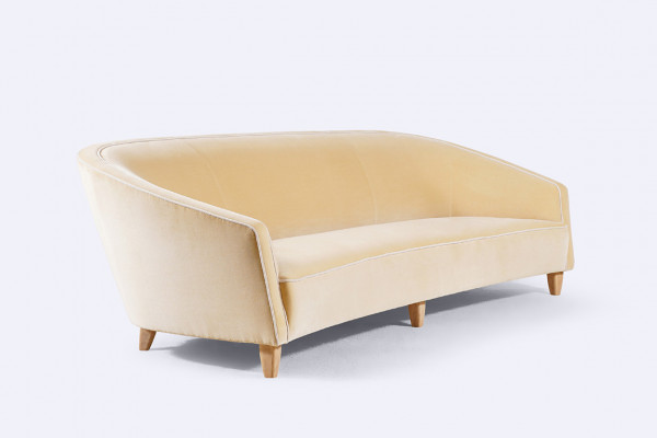 Elegant and Large Italian Curved Sofa. 1950