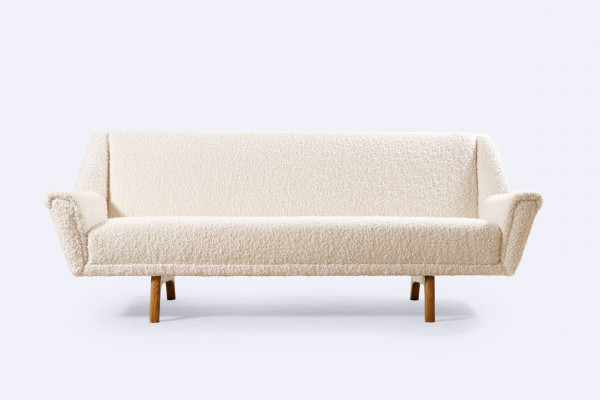 danish scandinavian curved sofa wool nobilis design 1960 oak