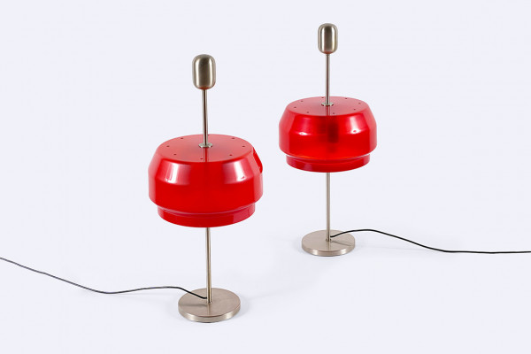 gianemilio piero anna monti kartell lampe italie 1960 rouge