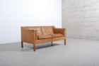 Borge Mogensen leather sofa Fredericia Furniture teak 1962