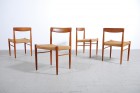 H W KLEIN Bramin chaise teck corde scandinave danois 1960