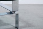 Table basse piétement chromé plateau verre vintage 1960 1970