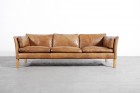 arne norell leather brown scandinavian 1960 vintage retro