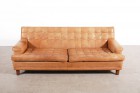 Arne Norell canapé suédois cuir fauve scandinave vintage