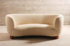 sofa curved danish scandinavian vintage 1950 1960 wool oak
