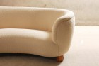 sofa curved danish scandinavian vintage 1950 1960 wool oak