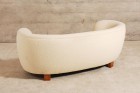 sofa curved danish scandinavian vintage 1950 1960 wool oak