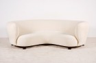 sofa danish curved oak wool fabric 1940 1950 vintage