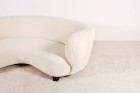 sofa danish curved oak wool fabric 1940 1950 vintage