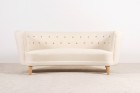 sofa curved danish scandinavian vintage 1950 1960 wool oak