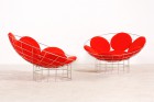 verner panton peacock fauteuil rouge acier plus linje 1960