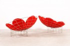 verner panton peacock fauteuil rouge acier plus linje 1960