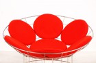 verner panton peacock fauteuil rouge acier plus linje 1960