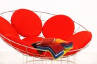 verner panton peacock fauteuil rouge acier plus linje 1960