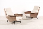 claude delor fauteuil france velours laine 1950 acier design