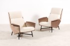 claude delor fauteuil france velours laine 1950 acier design