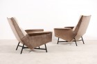 claude delor fauteuil france velours laine 1950 acier design