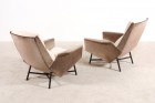 claude delor fauteuil france velours laine 1950 acier design