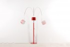 joe colombo floor lamp red coupé oluce ark 1967 1968 1960