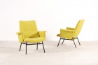 pierre guariche fauteuil sk660 jaune design france 1950 1960