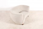 canapé danois scandinave courbe gris vintage chêne 1940 1950