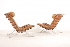 arne norell fauteuil ari suede mobler ab cuir fauve 1960