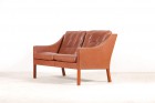 borge mogensen fredericia leather borwn sofa 2208 1960